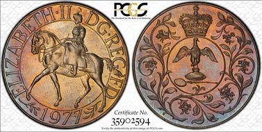 1977 25p Jubilee Cu/Ni S-LL2 MS64