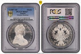 "1780"-S.F. Thaler Modern Restrike (1853-Present) MS67