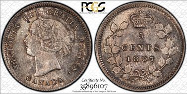 1897 5C Blunt 1 W8/W8 MS64