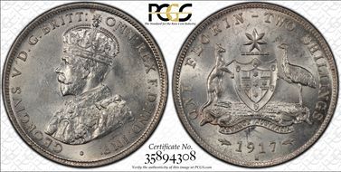 1917-M Florin KM-27  Ag MS62