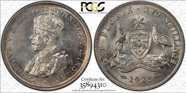 1925(m & sy) Florin MS63