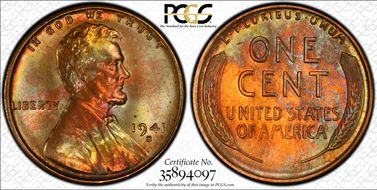 1941-S 1C MS66RB