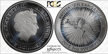 2015-P $1 Kangaroo Ag MS68