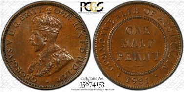 1931 1/2D KM-22 MS63BN