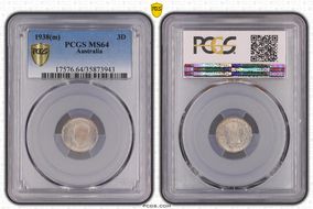 1938(m) 3D KM-37 Ag MS64