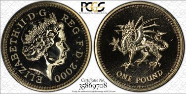 2000 £1 S-J15 Welsh Design MS67