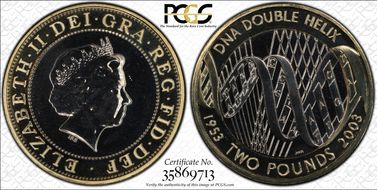 2003 £2 DNA Discovery S-K16 MS67