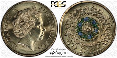 2018 $2 Remembrance Day Rosemary 30th Ann. $2 Coin Colorized MS67