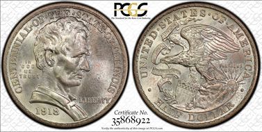 1918 50C Lincoln-Illinois MS67