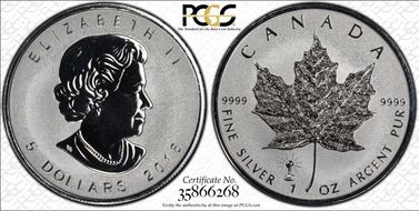 2018 $5 Maple Leaf/Ag Rev Proof Light Bulb Privy PR68