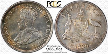 1920-M 6D KM-25  Ag MS65