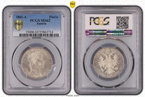 1861-A Florin KM-2219  Ag MS62