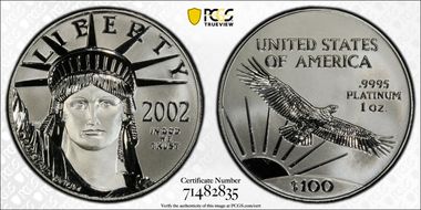 2002 $100 Statue of Liberty MS69