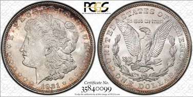 1921-D $1 MS66+