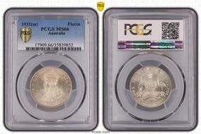 1931(m) Florin KM-27  Ag MS66
