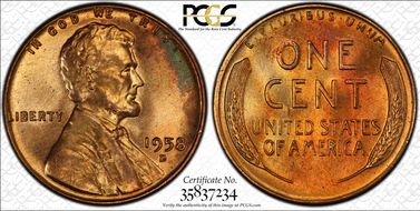 1958-D 1C MS65RD
