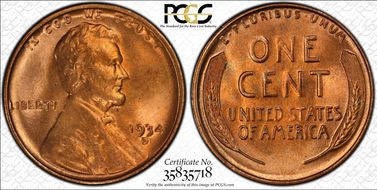 1934-D 1C MS66RD