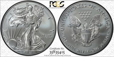 2018-W $1 Burnished Silver Eagle SP70