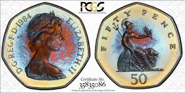 1984 50p S-H3 PR68DCAM