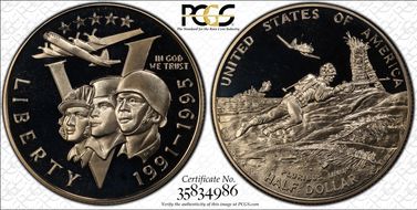 1991-95-P 50C World War II PR69DCAM