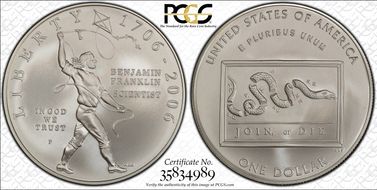2006-P $1 Franklin-Scientist MS69
