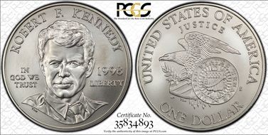 1998-S $1 RFK MS70