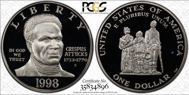 1998-S $1 Crispus Attucks PR69DCAM
