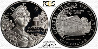 1999-P $1 Dolley Madison PR69DCAM