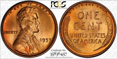 1953 1C MS67RD