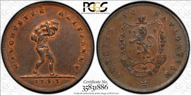 1793 Tk 1/2D DH-135e Lancashire, Manchester MS62BN