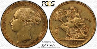 1874-M Sov S-3857 St. George AU55