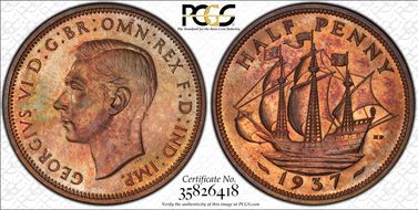 1937 1/2D S-4115 PR62RB
