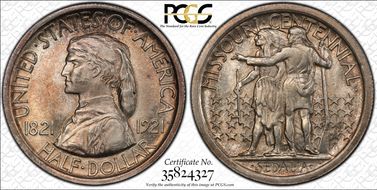 1921 50C Missouri MS65