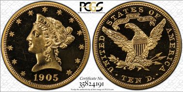 1905 $10 PR64+ CAM