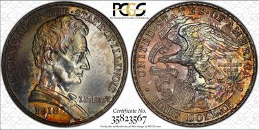 1918 50C Lincoln-Illinois MS66