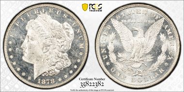 1878 8TF $1 VAM 14.7 Flake on Ear MS64PL
