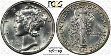 1936-S 10C MS66FB