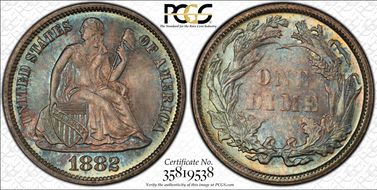 1882 10C MS67+