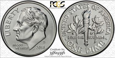 2018-S 10C Reverse Proof Silver 50th Anniversary Set First Strike PR69