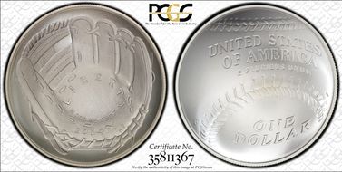 2014-P $1 Baseball Hall of Fame MS69