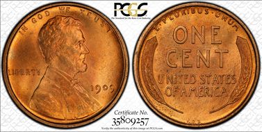 1909 VDB 1C Doubled Die Obverse MS66RD