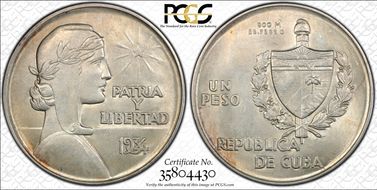 1934 Peso ABC KM-22 MS62