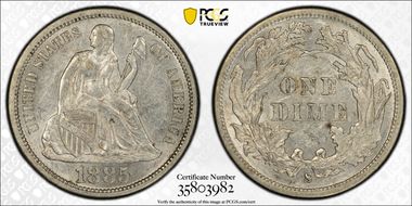 1885-S 10C AU53