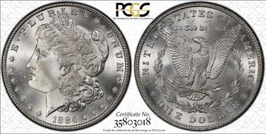 1884 $1 MS66