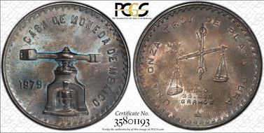 1979-Mo Onza KM-M49b.4 Ag Type 4 MS65