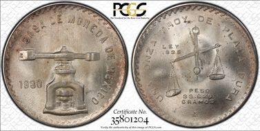 1980-Mo Onza KM-M49b.5  Ag MS66