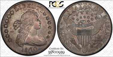 1800 $1 Dotted Date AU50