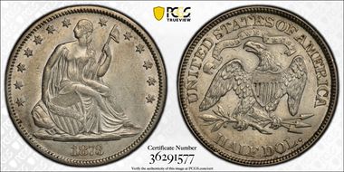 1873 50C No Arrows, Closed 3 AU50