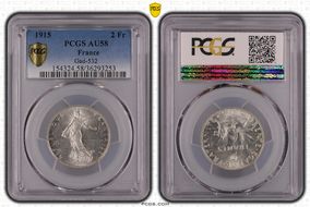 1915 2 Fr Gad-532 F-266 AU58