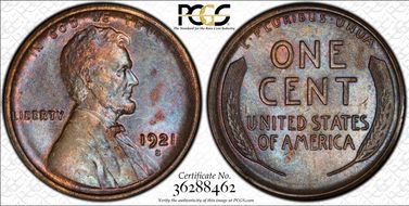 1921-S 1C MS62BN